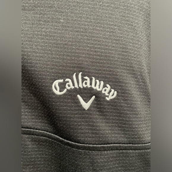 CALLAWAY Golf Weather Series 1/4 Zip Pullover Black Waffle Knit Mens Medium - Picture 2 of 4
